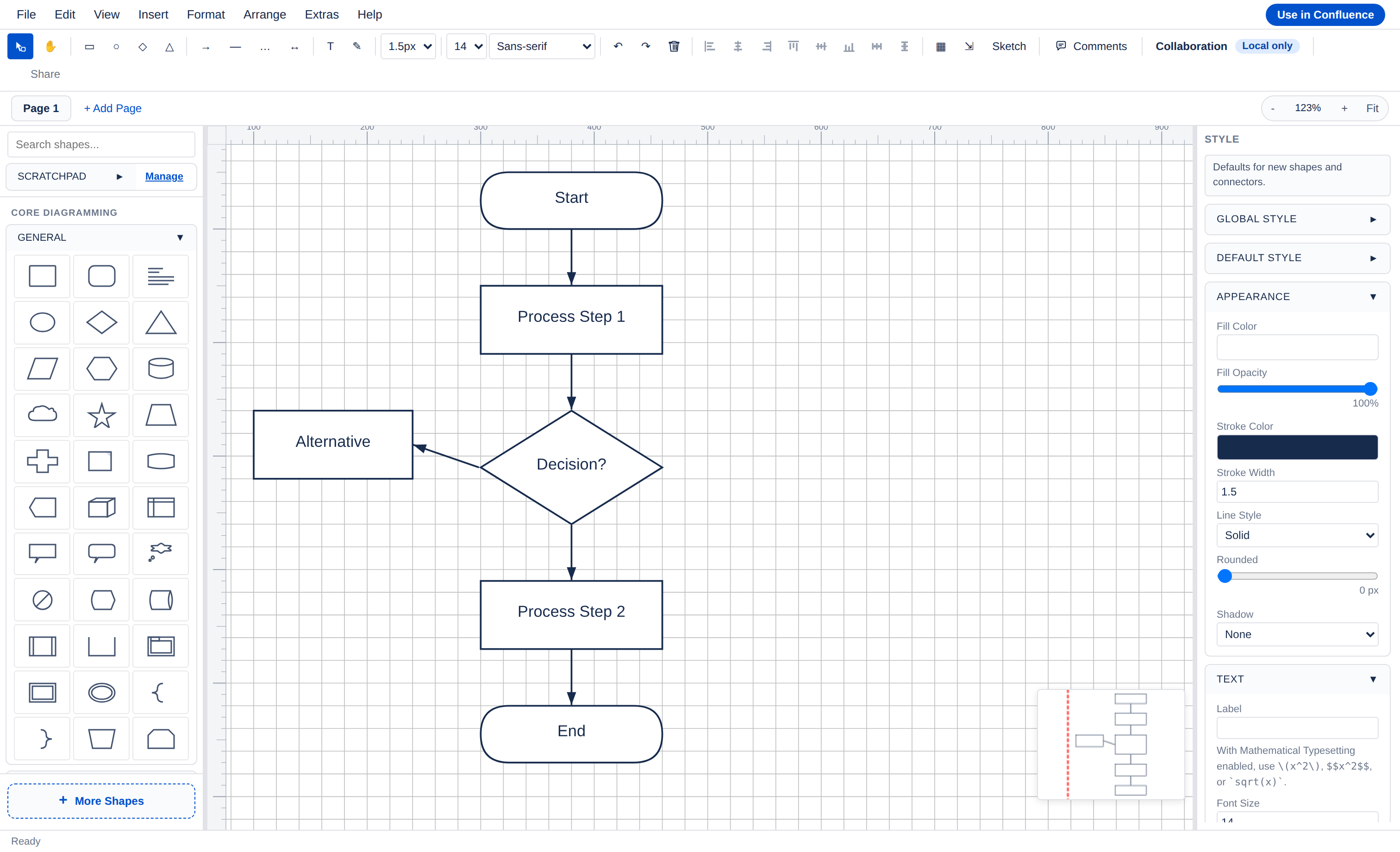 diagram.now inline flowchart editor screenshot